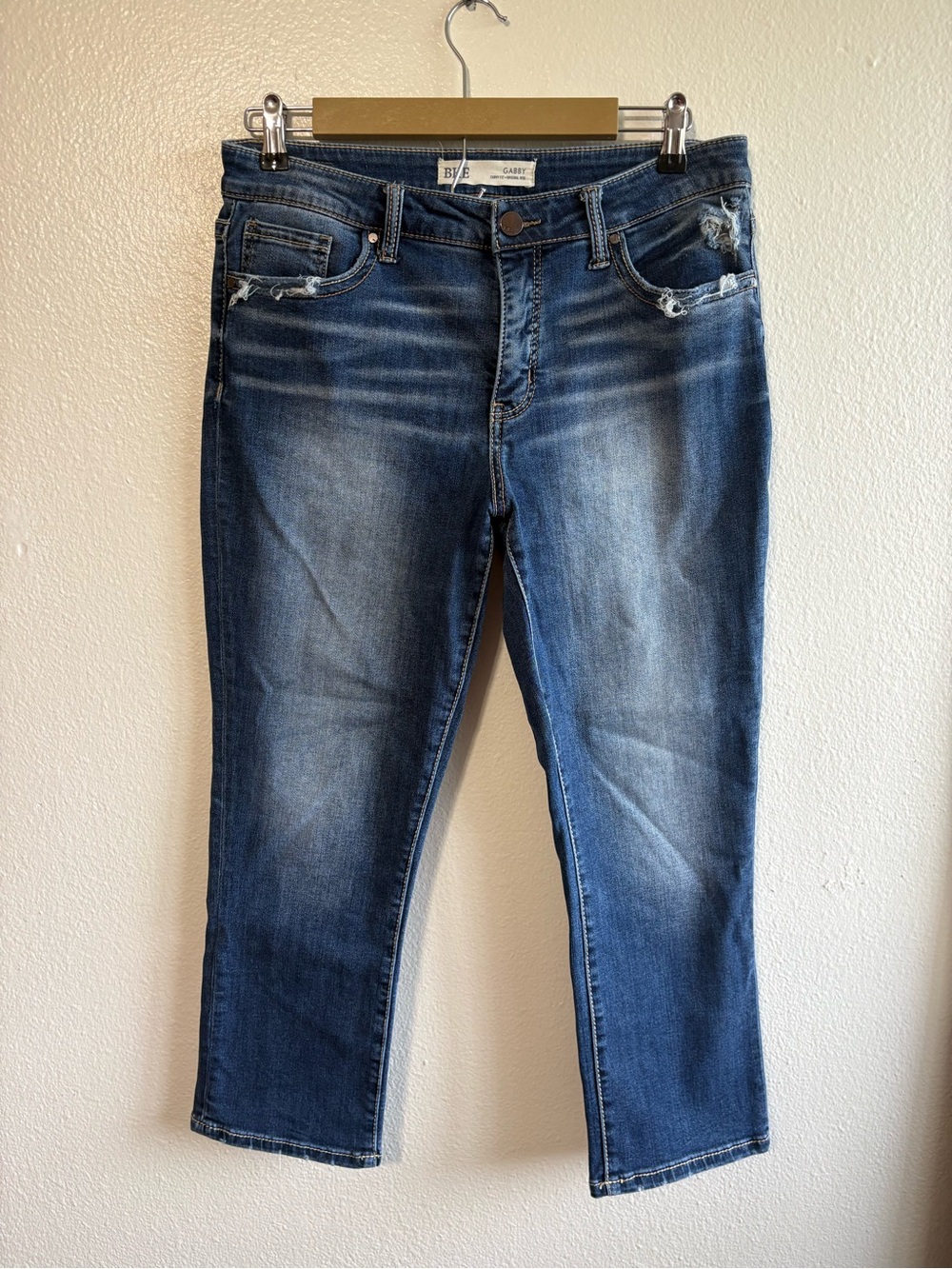 BKE Denim Gabby Size 29 Curvy Fit Original Rise Jeans Cropped Western Cowgirl